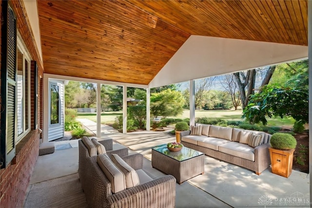 view of patio with outdoor lounge area