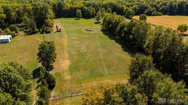 bird's eye view featuring a rural view