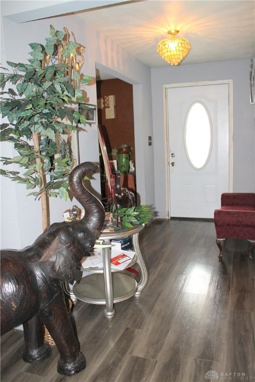 foyer featuring hardwood / wood-style floors