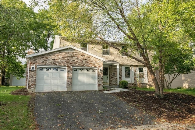 view of front of house with a garage