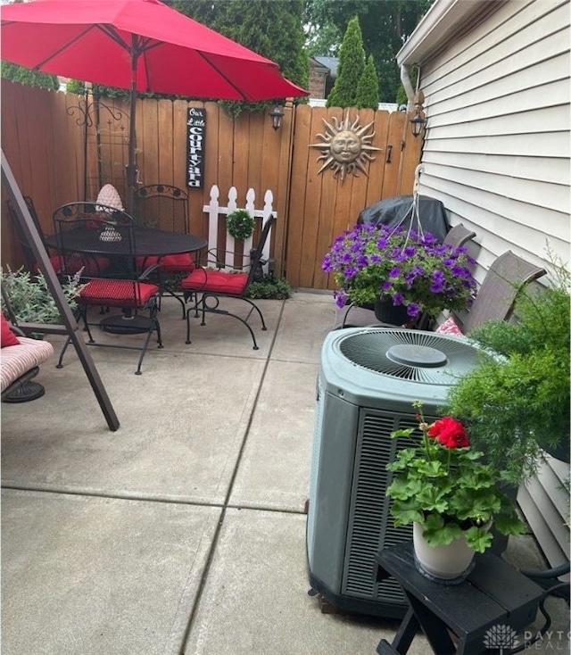 view of patio / terrace featuring central air condition unit