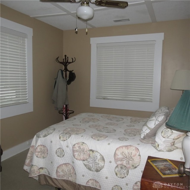 bedroom featuring ceiling fan