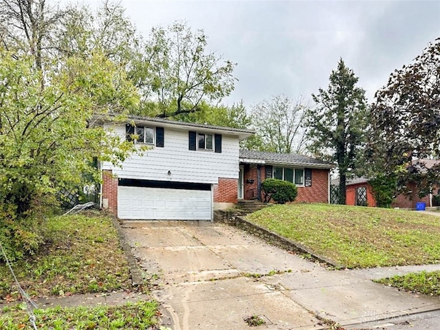 tri-level home featuring a garage