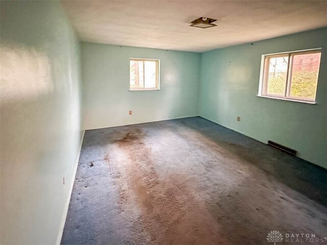 spare room with carpet floors and a wealth of natural light