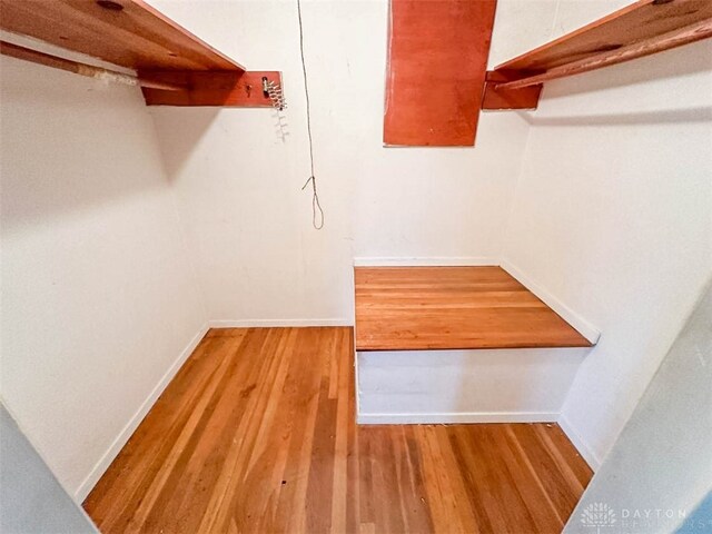 spacious closet featuring light hardwood / wood-style floors