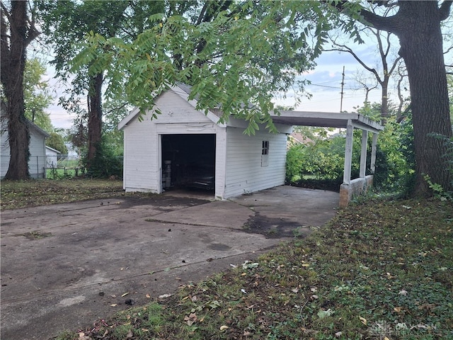 view of garage