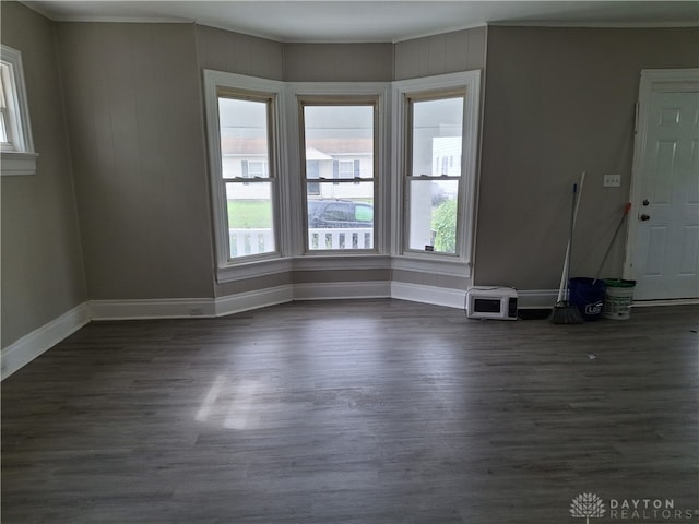 empty room featuring dark hardwood / wood-style floors