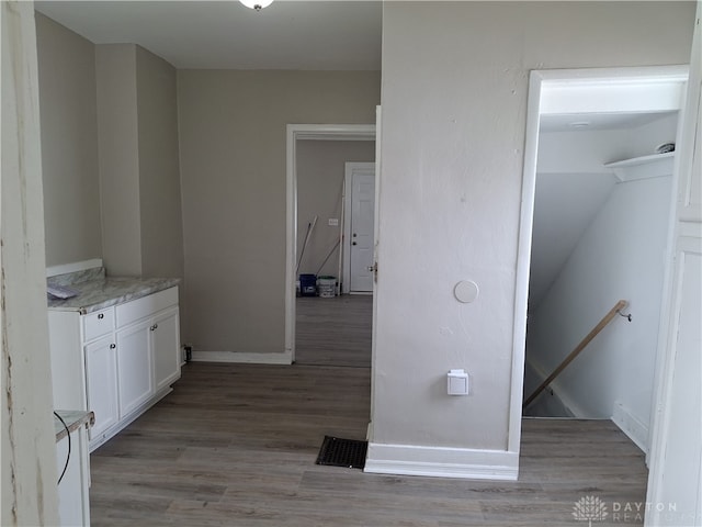 interior space with light wood-type flooring