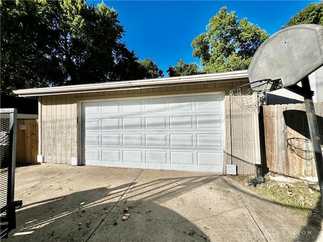 view of garage