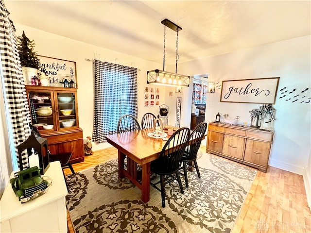 dining room with light hardwood / wood-style floors and plenty of natural light