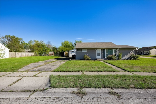 view of front of house with a front yard