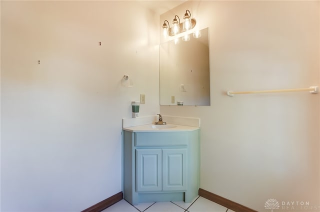 bathroom with vanity and tile patterned floors