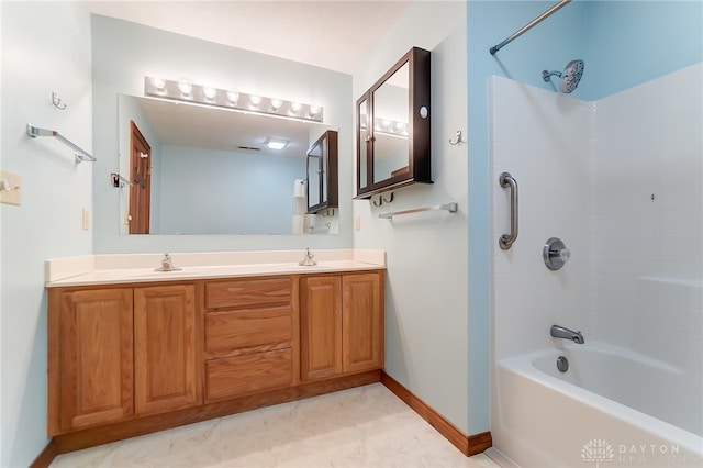 bathroom with shower / tub combination and vanity