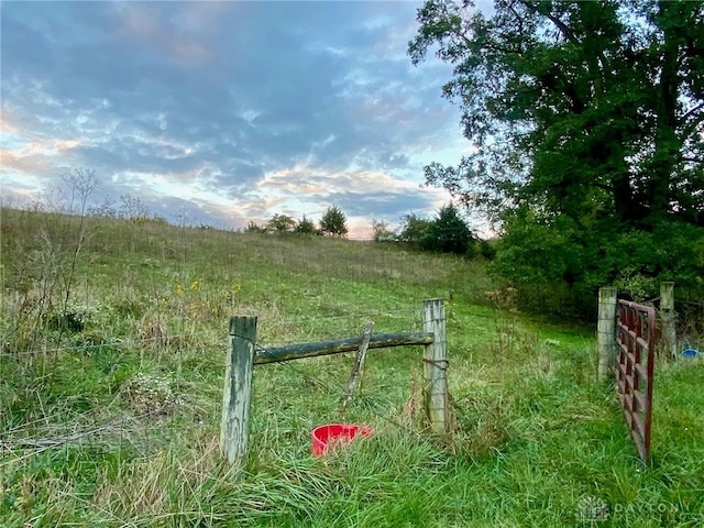 view of yard featuring a rural view