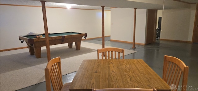 playroom with billiards