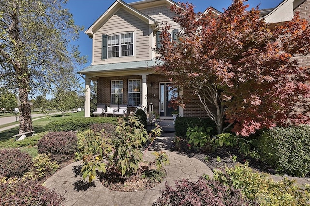 view of front of property with covered porch