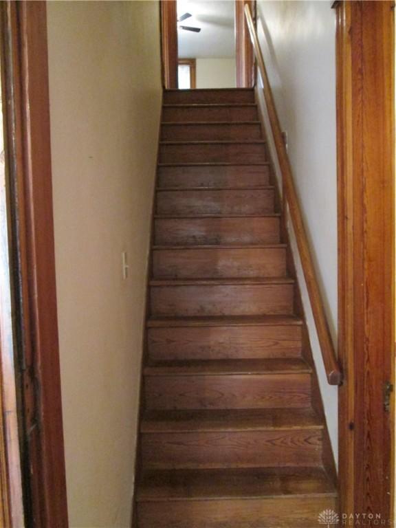 204 N Main St, Lewisburg, OH 45338 - staircase with wood finished floors
