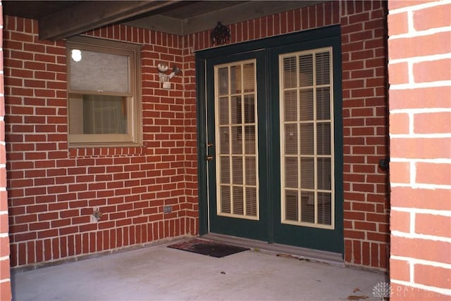 property entrance with french doors