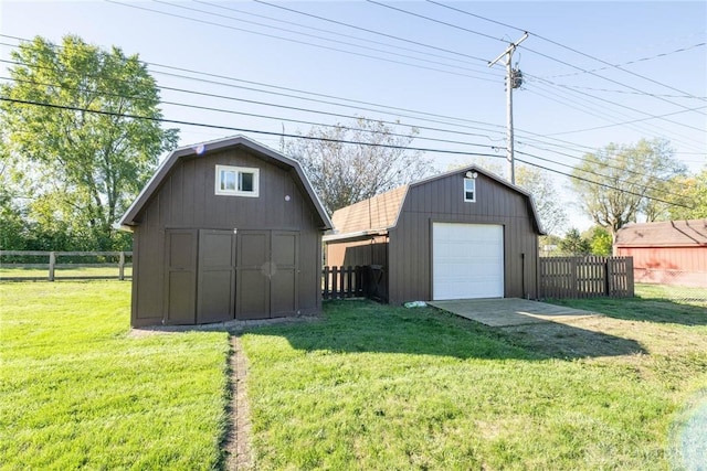 exterior space with an outbuilding