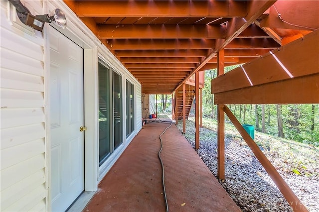 view of patio with stairs