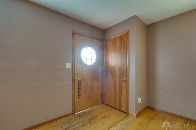 foyer entrance featuring light hardwood / wood-style flooring