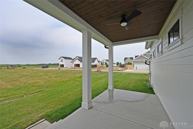 view of patio / terrace with ceiling fan