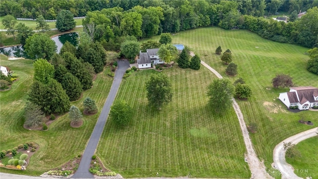 bird's eye view with a rural view