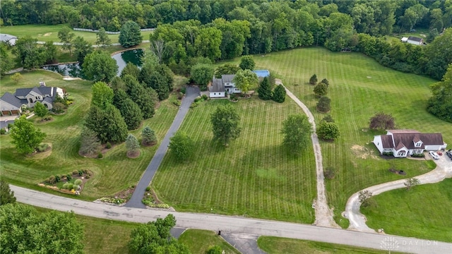 aerial view with a rural view