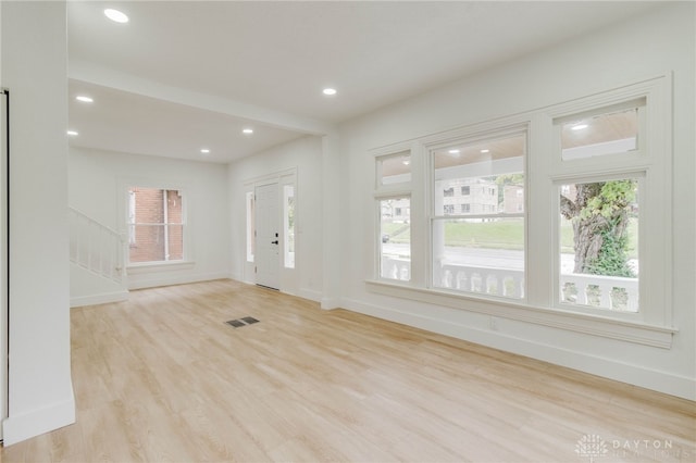 foyer featuring light hardwood / wood-style floors