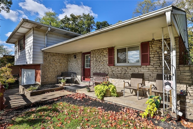 back of property with a patio area