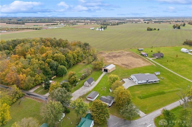 aerial view with a rural view