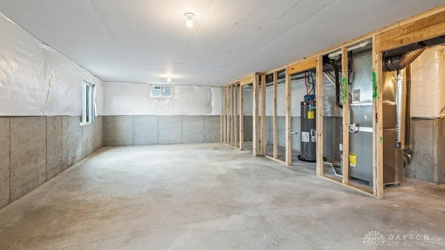 basement with electric water heater