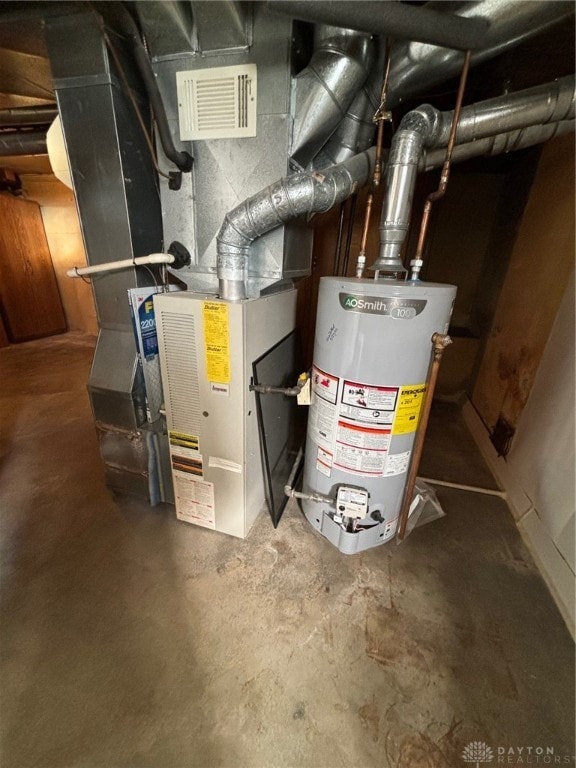 utilities featuring gas water heater