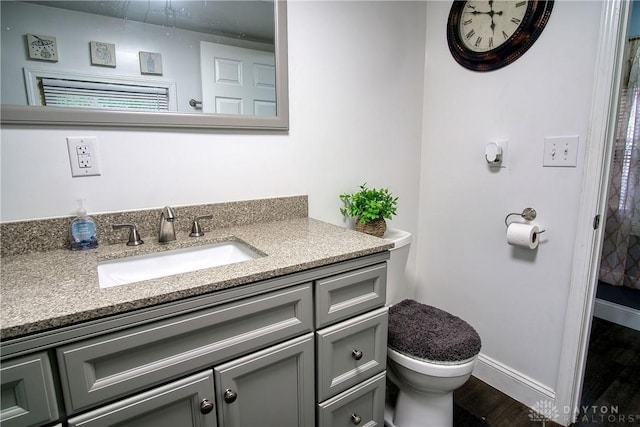 bathroom with vanity and toilet