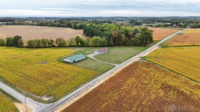 aerial view with a rural view