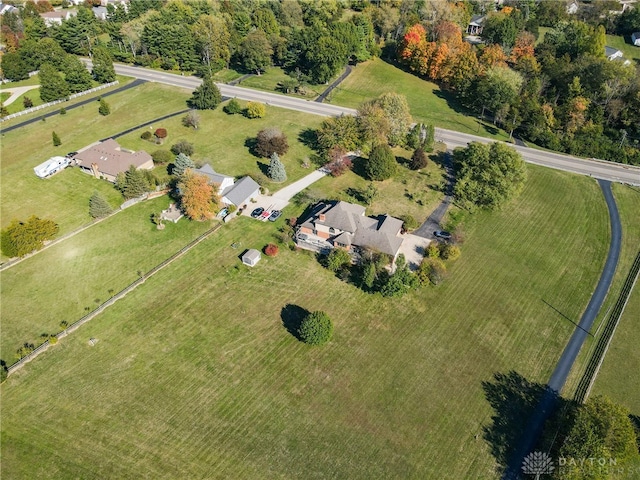 aerial view featuring a rural view