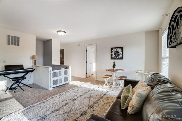 carpeted living room with a wealth of natural light