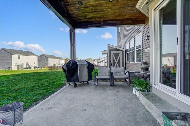 view of patio / terrace featuring a grill