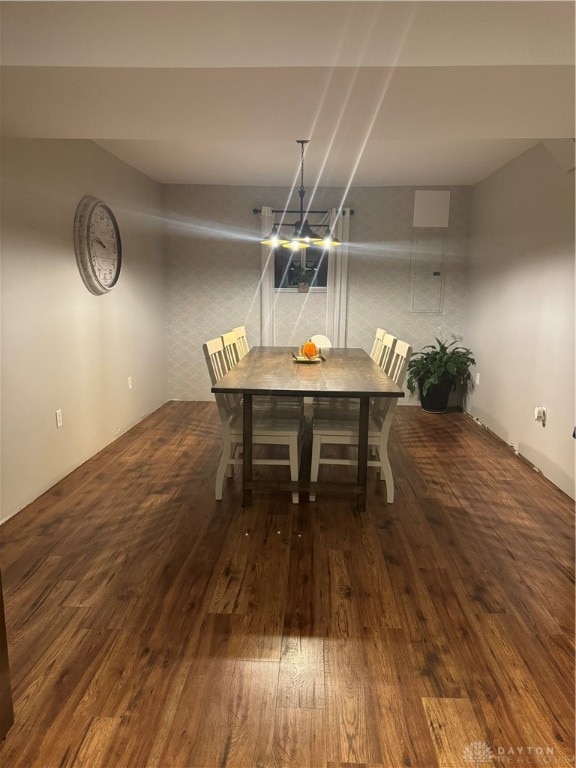 unfurnished dining area with dark hardwood / wood-style flooring