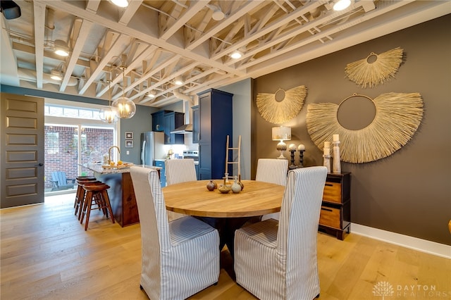 dining area featuring light hardwood / wood-style floors