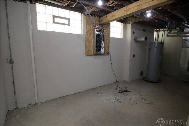 basement with gas water heater