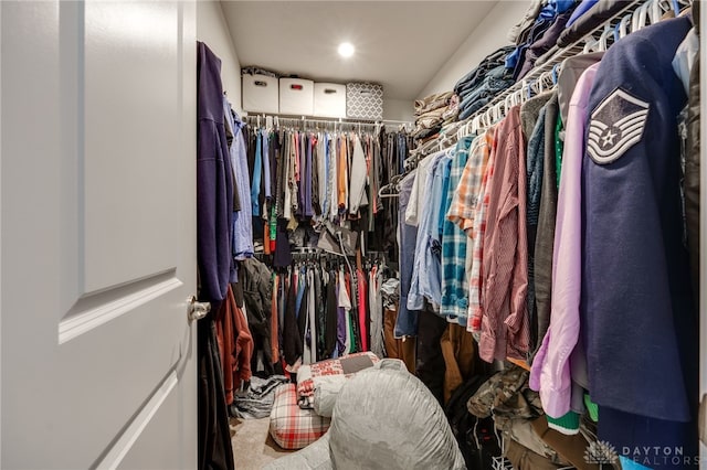 view of walk in closet