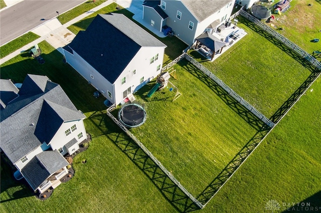 aerial view with a residential view