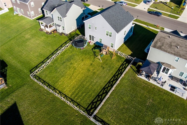 drone / aerial view with a residential view