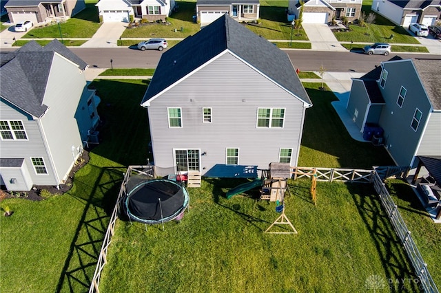 aerial view featuring a residential view