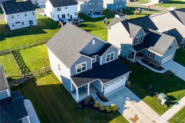 birds eye view of property featuring a residential view