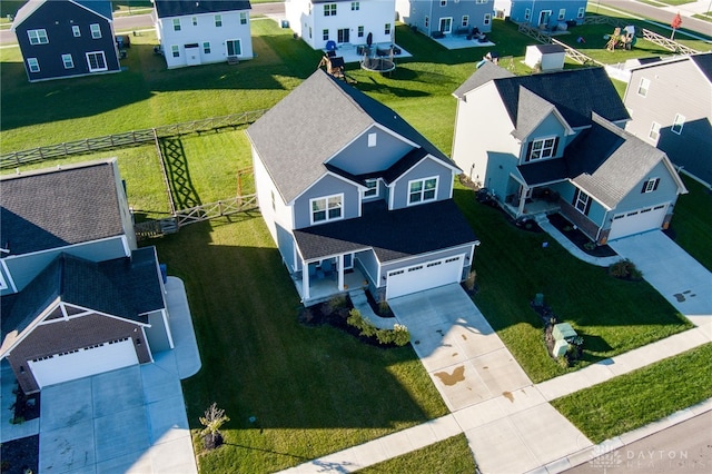 bird's eye view featuring a residential view