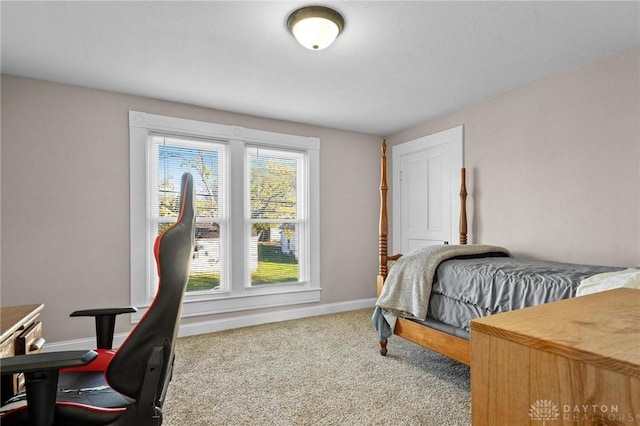 bedroom featuring multiple windows and carpet floors