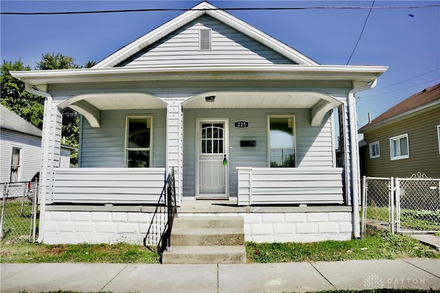 bungalow-style home featuring covered porch