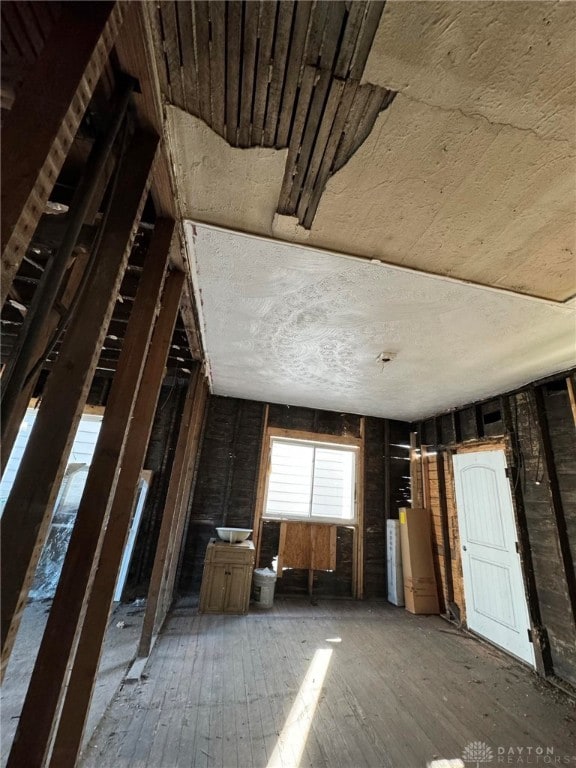 view of unfinished attic